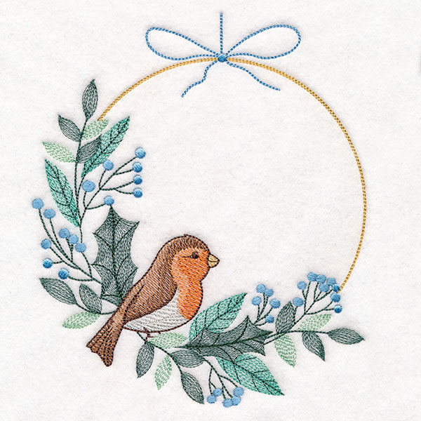 Delicate Winter Robin Wreath
