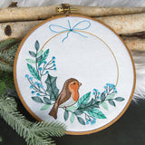 Delicate Winter Robin Wreath