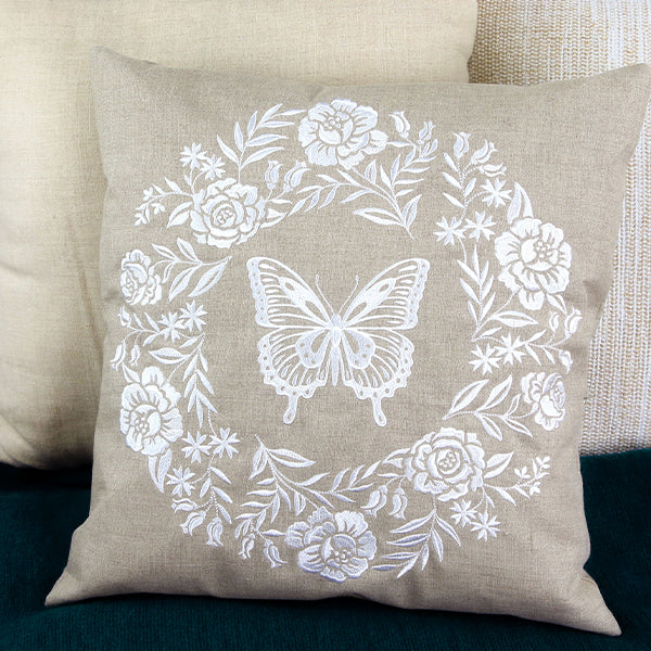 Floral Wreath & Butterfly Feature