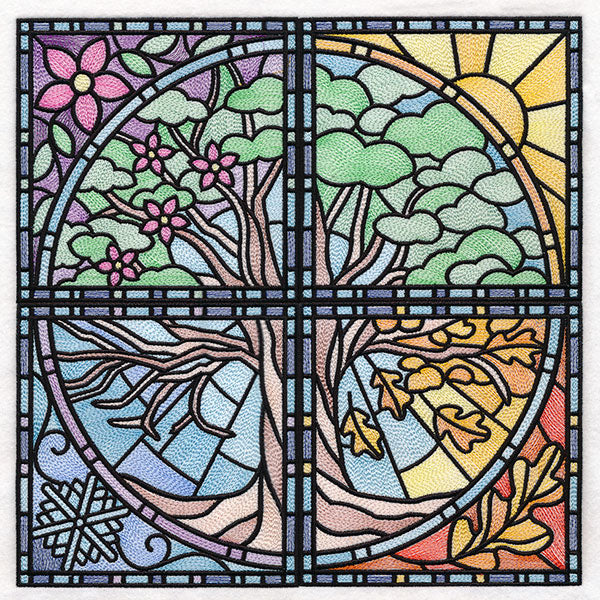 All The Seasons Stained Glass Tree