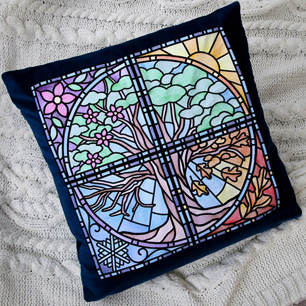 All The Seasons Stained Glass Tree