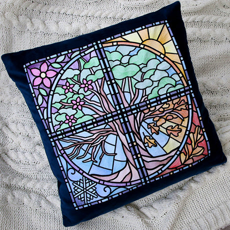 All The Seasons Stained Glass Tree