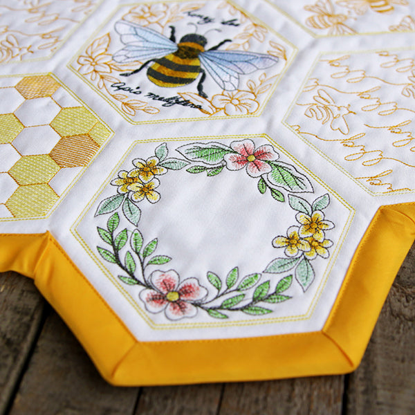 Sweet As Can Bee Quilt Hexagon 1