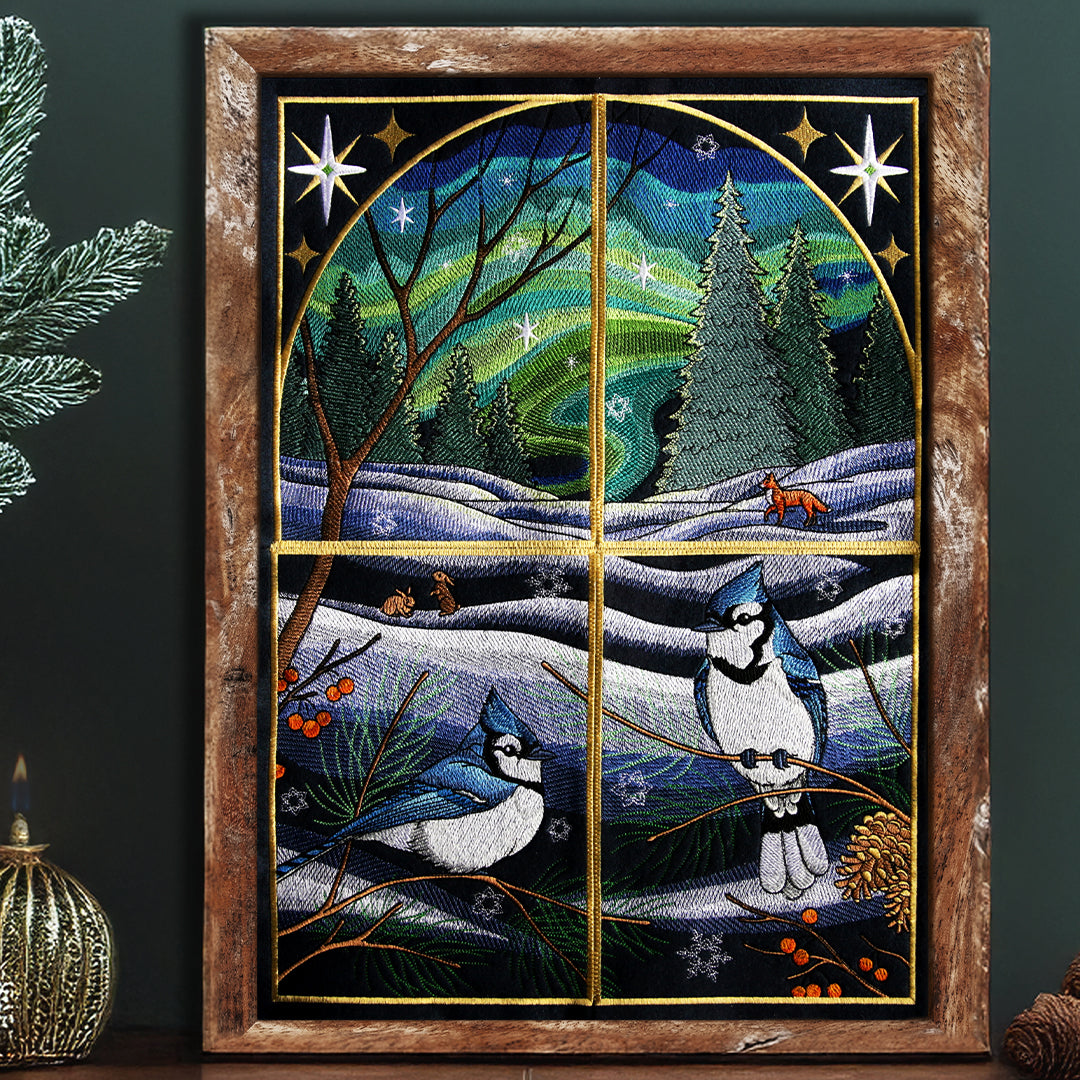 Northern Lights Blue Jays Panel Scene - Upper Left