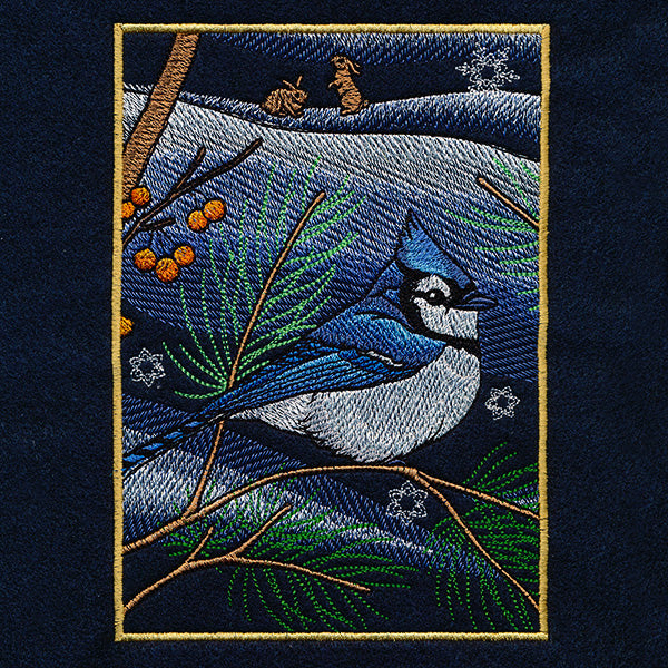 Northern Lights Blue Jays Panel Scene - Bottom Left
