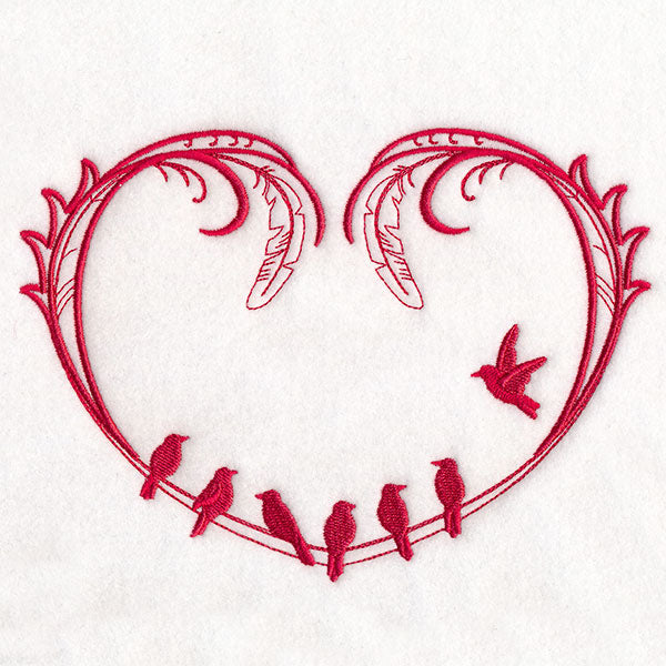 Birds on a Wire Heart