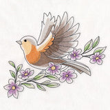 Birds & Blooms - European Robin