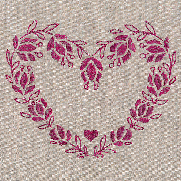 Textured Heart in Flowers