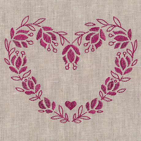 Textured Heart in Flowers