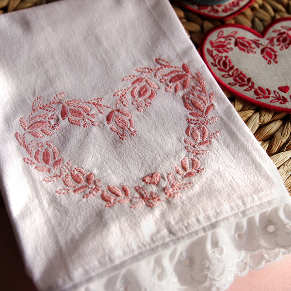 Textured Heart in Flowers