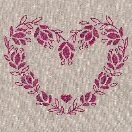 Textured Heart in Flowers