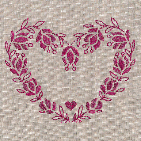 Textured Heart in Flowers