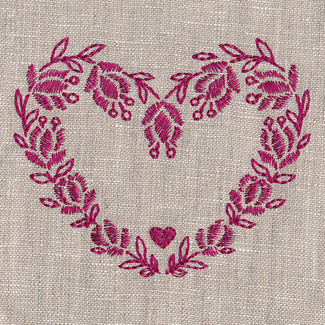 Textured Heart in Flowers