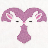 Kissing Bunnies Heart (Embossed)