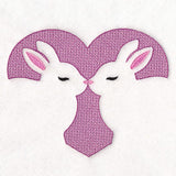 Kissing Bunnies Heart (Embossed)