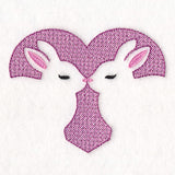 Kissing Bunnies Heart (Embossed)
