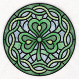 Celtic Shamrock Stained Glass Circle