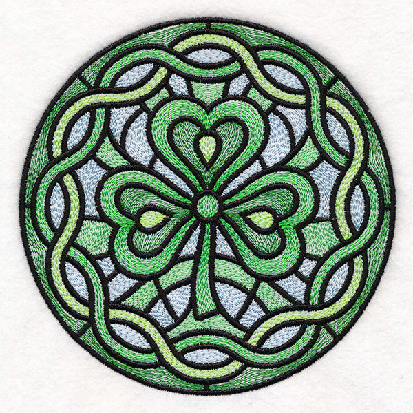 Celtic Shamrock Stained Glass Circle
