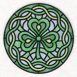Celtic Shamrock Stained Glass Circle