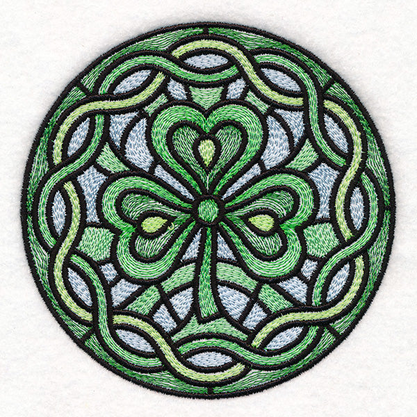 Celtic Shamrock Stained Glass Circle