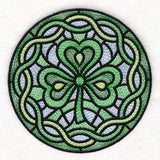 Celtic Shamrock Stained Glass Circle
