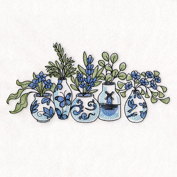 Delft for Spring Vases Border
