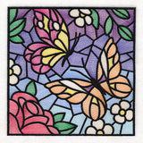 Stained Glass Butterfly Garden Square 1