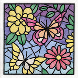 Stained Glass Butterfly Garden Square 2
