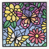 Stained Glass Butterfly Garden Square 2