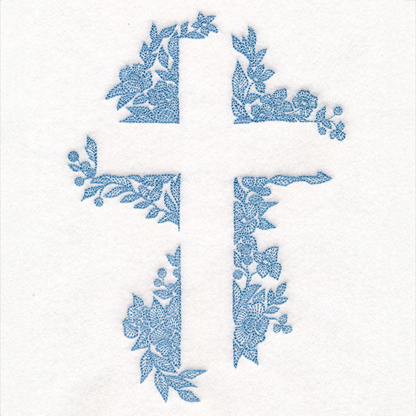 Cross in Flowers (Embossed)