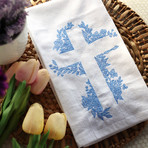 Cross in Flowers (Embossed)