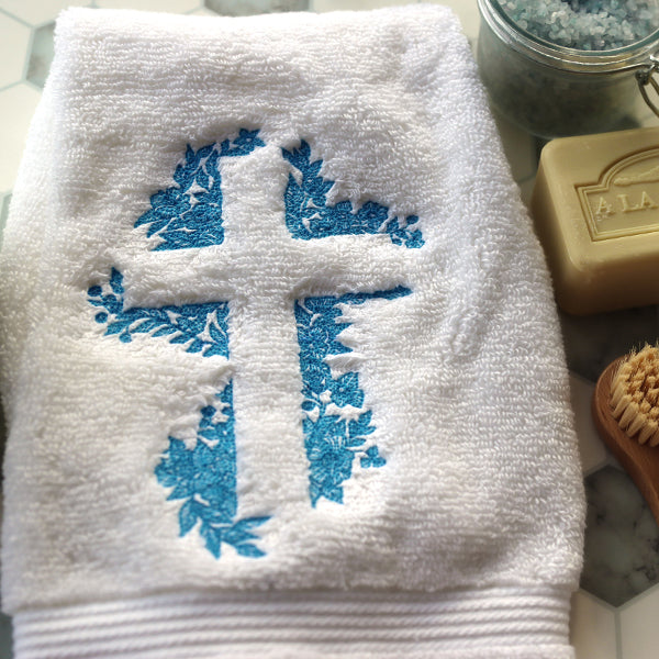 Cross in Flowers (Embossed)