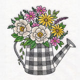 Gingham Watering Can Flower Bouquet