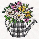 Gingham Watering Can Flower Bouquet