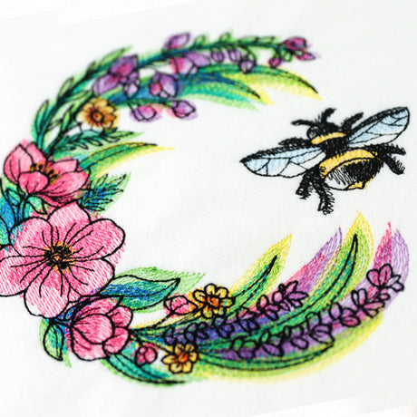 Buzzing Through Blooms Wreath