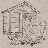 Hen and Chicks at the Chicken Coop Etching