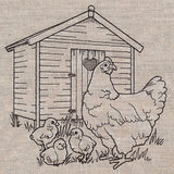 Hen and Chicks at the Chicken Coop Etching