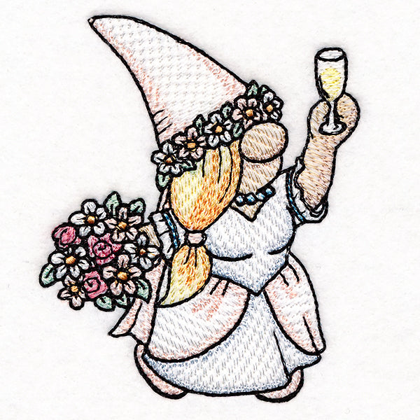 Toasting Bride Gnome
