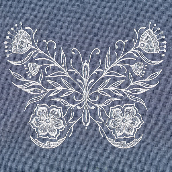 Exquisite Whitework Butterfly