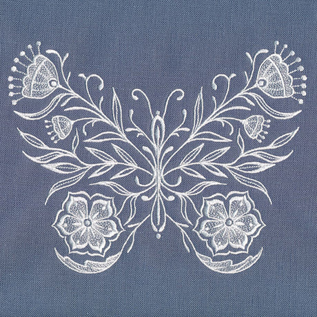 Exquisite Whitework Butterfly