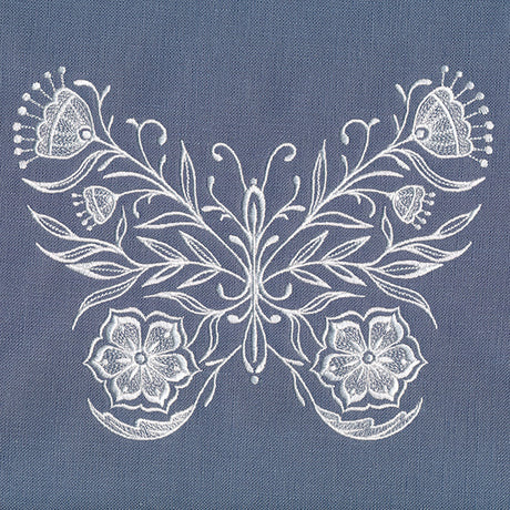 Exquisite Whitework Butterfly