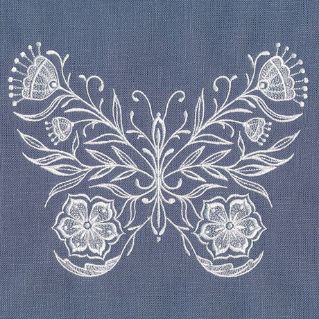 Exquisite Whitework Butterfly