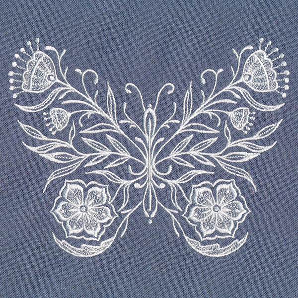 Exquisite Whitework Butterfly