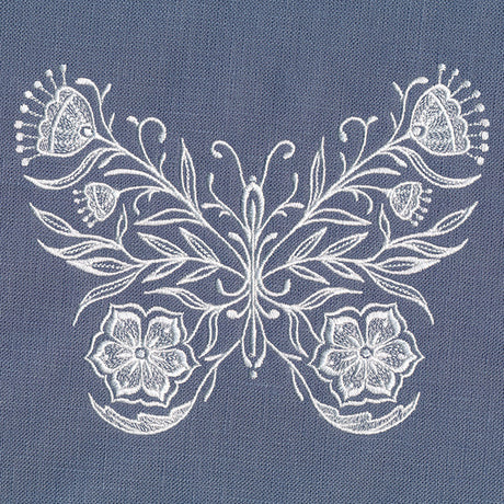 Exquisite Whitework Butterfly