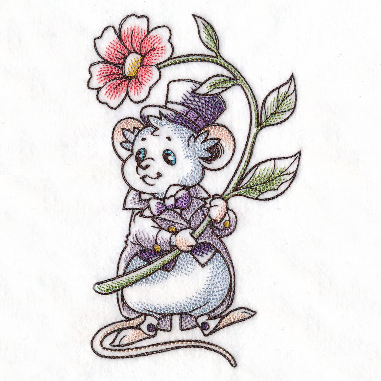 Wedding Mice with Flowers - Groom