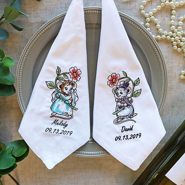 Wedding Mice with Flowers - Groom