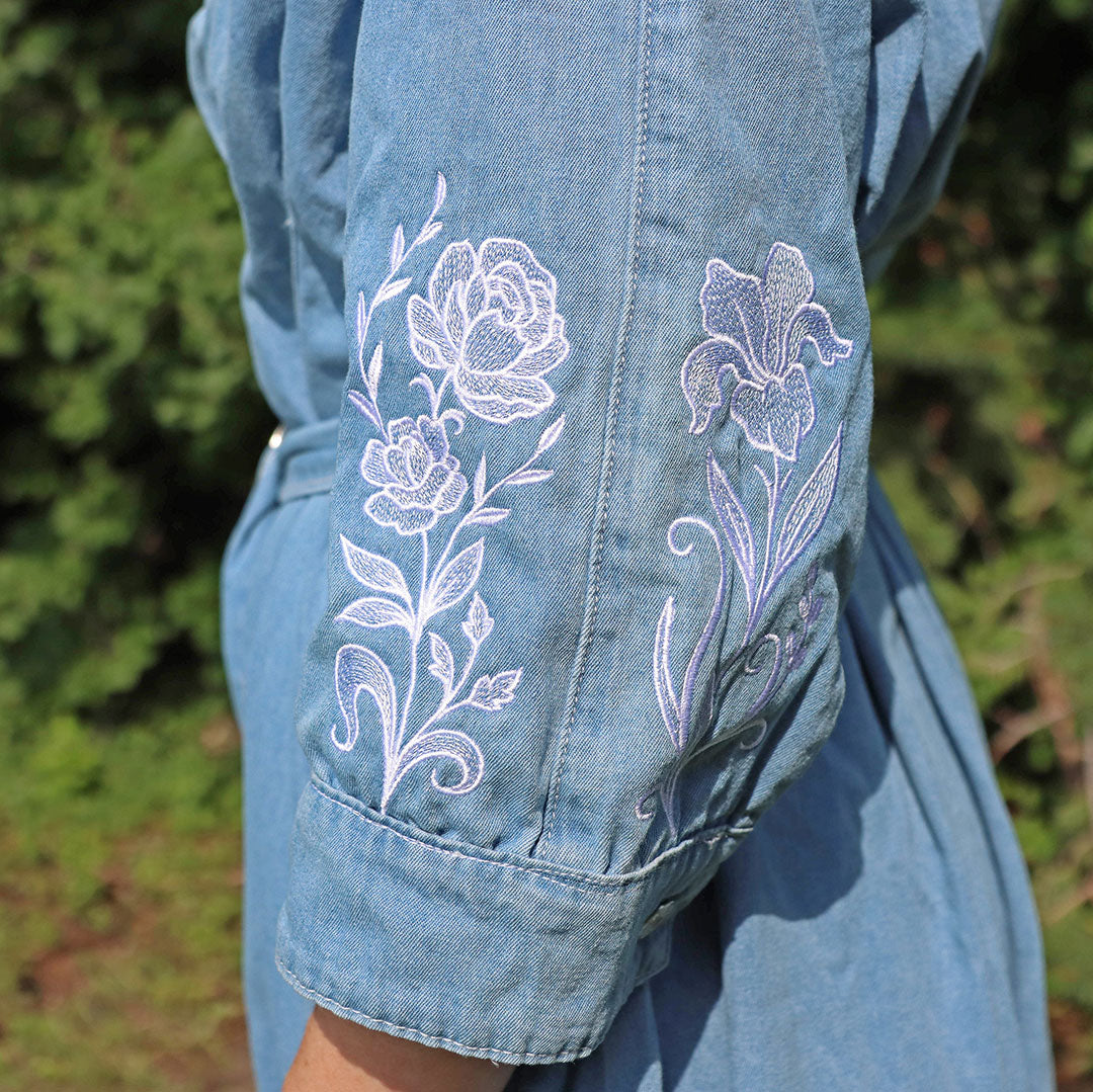 Classic Blooms Tall Border 3 (Whitework)