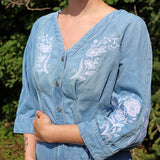 Classic Blooms Tall Border 3 (Whitework)