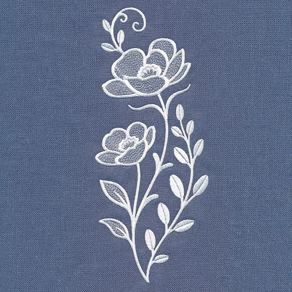 Classic Blooms Tall Border 2 (Whitework)