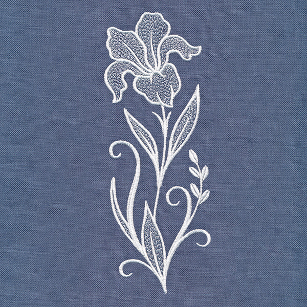 Classic Blooms Tall Border 1 (Whitework)